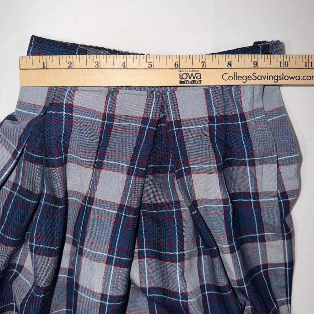 Vintage Royal Park Uniforms Plaid Pleated Skirt Blue USA Made Size 5 Academia - Picture 5 of 6